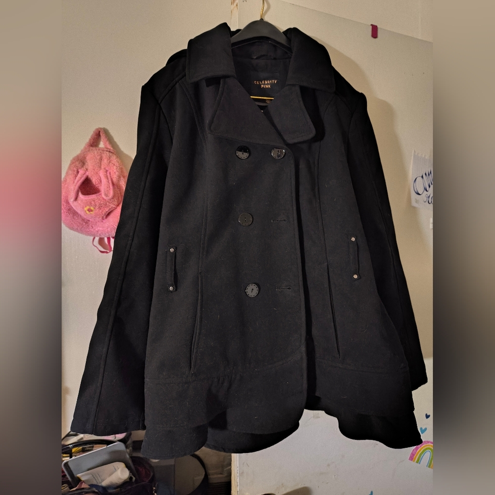 Nwot celebrity pink black pea coat size xxl